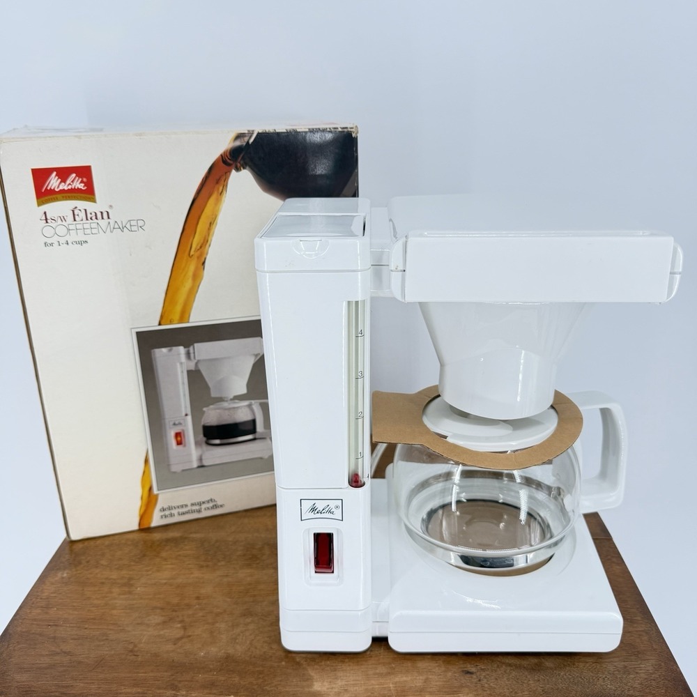 RARE Vtg 1988 Melitta Elan Coffee Maker New Old Stock Retro 4S/W 80s Space Age